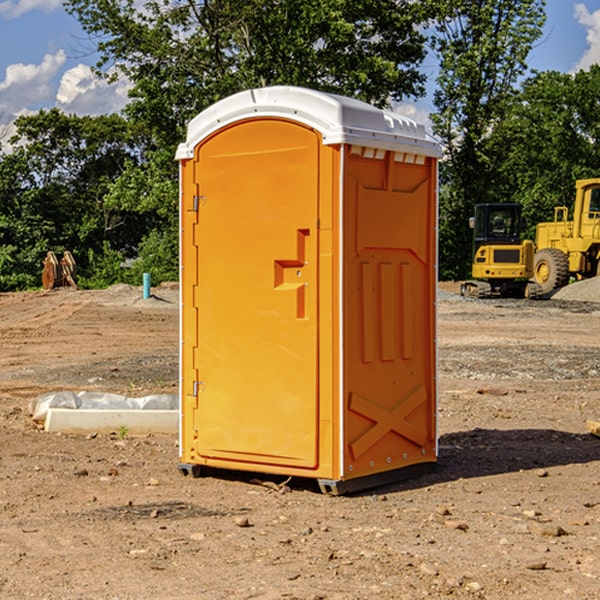 how often are the portable restrooms cleaned and serviced during a rental period in Stow Creek NJ